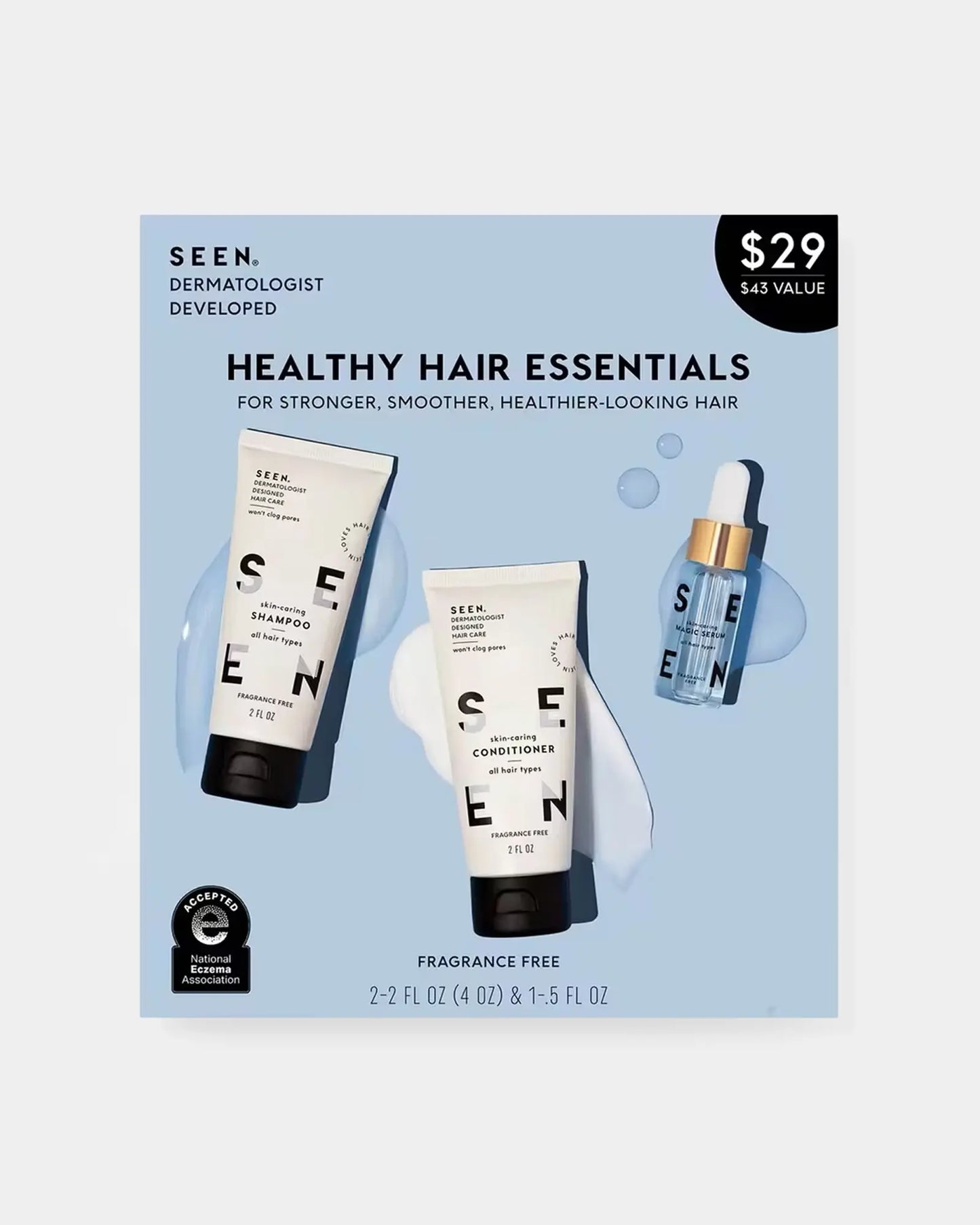 SEEN Healthy Hair Essentials Kit, Fragrance Free