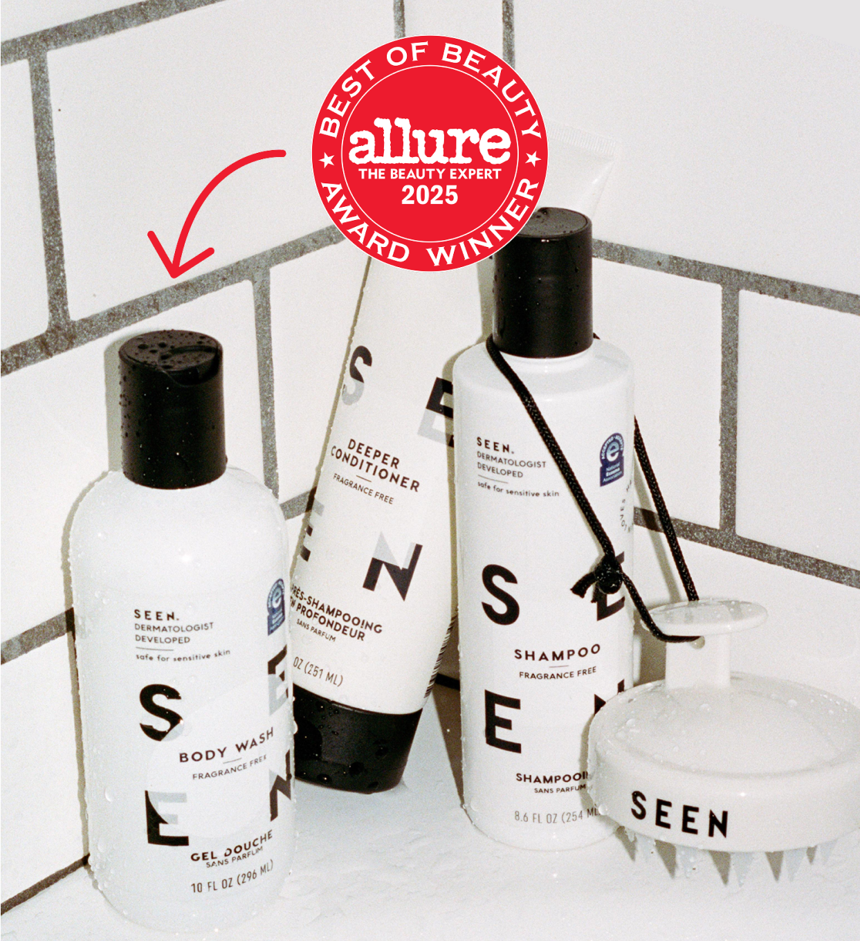 SEEN hair and body care products